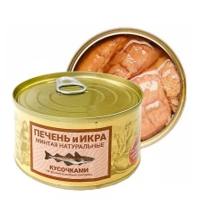 Печень и икра минтая, 180 г